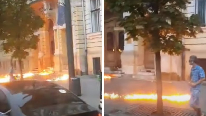 Egy 27 éves férfi gyújtotta fel a kolozsvári polgármesteri hivatal bejáratát