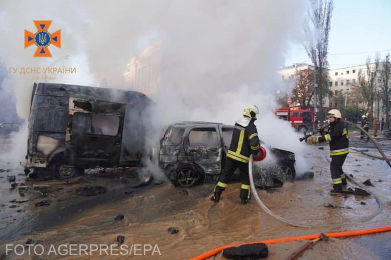 A kijevi román nagykövetség közelében is csapódott be rakéta
