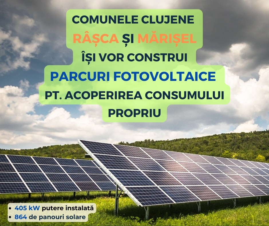Két további Kolozs megyei község telepít napelemparkot